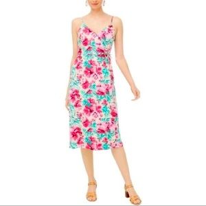 j Crew wrap style dress pink floral Hawaiian vacation 8 new with tags